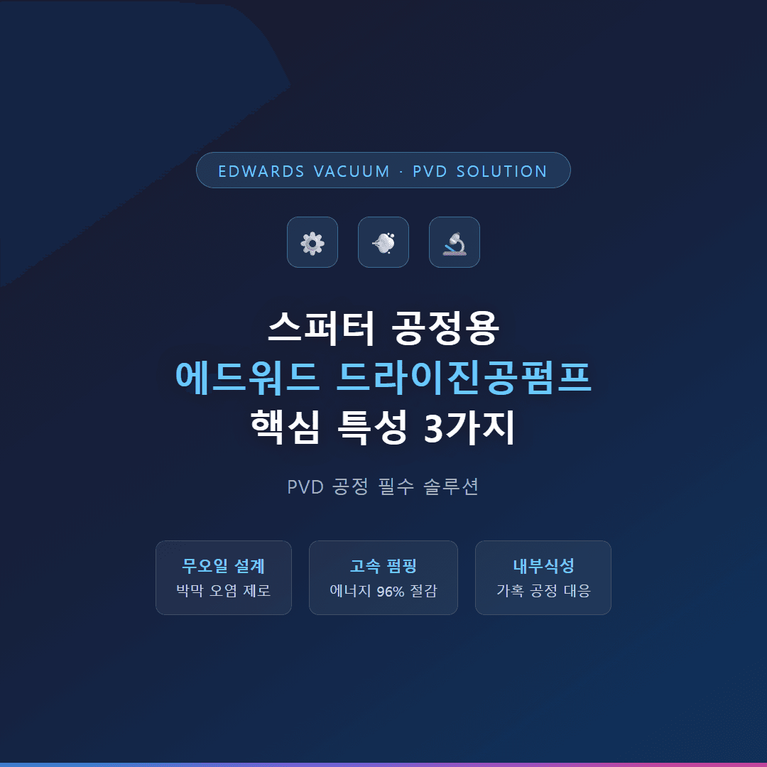 스퍼터 공정용 에드워드 드라이진공펌프 핵심 특성 3가지